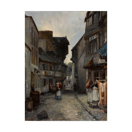 Johan Jongkind 'A Street In Landerneau' Canvas Art,18x24